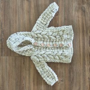 Hand Knitted Newborn Sweater with Hood